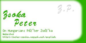 zsoka peter business card